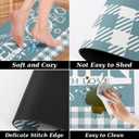 Kitchen Mats for Floor with Grid Design, Farmhouse 3 Piece Washable Absorbent Runner Rugs Non Slip Cushioned Kitchen Mat Comfort Rug Set for Kitchen, Floor, Office (17*30+17*47+17'*59", Turquoise)