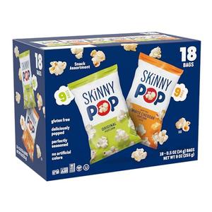 SkinnyPop Popcorn, Original and Dairy Free White Cheddar, Gluten Free, Non-GMO, 0.5oz Individual Size Snack Bags (18 Count) BB 10/24/2025
