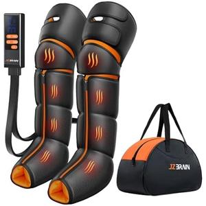 JZBRAIN Leg Massager with Heat and Compression : Foot and Calf Massager for Circulation and Pain Relief, Sequential Compression Boots with 6 Modes, 9 Intensity, 3 Heat - Gifts for Mom, Dad, Him, Her