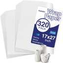 Fuxury Packing Paper Sheets for Moving 320 Sheets with Fragile Stickers,17x27 Inch Small Plain Wrapping Paper for Shipping Moving, Suit for china/Vase/Glass/Plates Protecting, Box Filler