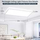 MOONSEA 23 Inch LED Flat Panel Ceiling Light Fixture 32W, 3200LM, 3000K/4000K/6500K 3CCT Selectable Toggle Switch, Rectangle Surface Mount Ceiling Lamp for Bathroom, Kitchen, Laundry, Garage, White