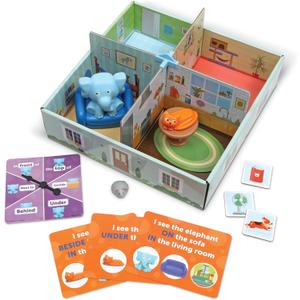 Learning Resources Elephant in the Room Positional Word Activity Set - Toddler Board Games, Language and Critical Thinking Skills, Sentence Building, Language Development, Gifts for Boys and Girls