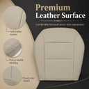 GXARTS Front Driver or Passenger Side Bottom Replacement Seat Cover Microfiber Leather Beige Light Tan Compatible with Mercedes-Benz CLA250 CLA 250 2014 2015
