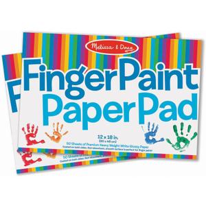 Melissa & Doug Finger Paint Paper Pad (2-Pack, 50-Sheets Each) - 12x18 Inch Art Paper for Kids Activities, Arts and Crafts, and Homeschool Essentials - FSC Certified