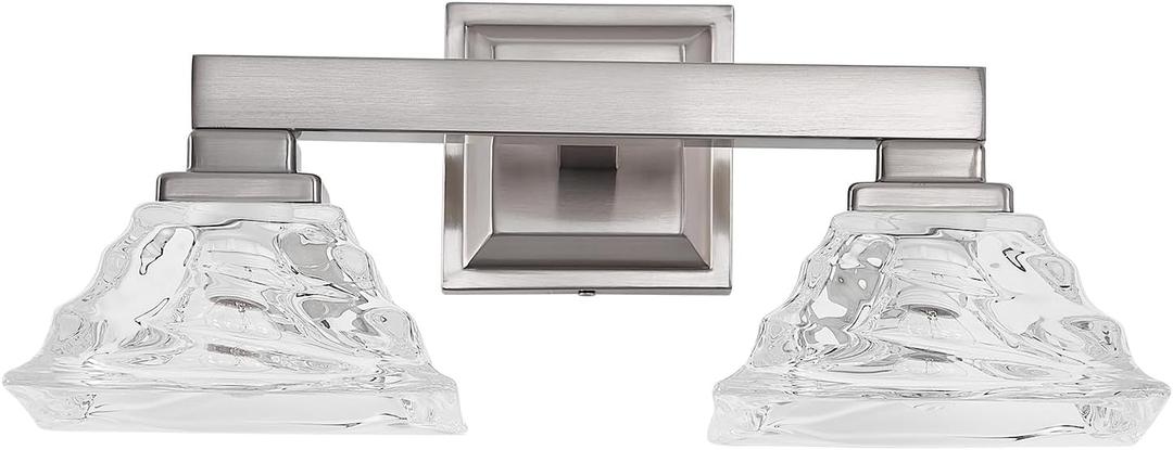 2-Light Bathroom Vanity Light 17.5" Brushed Nickel Bathroom Light Fixture E26 Base, Modern Mirror Light for Vanity Lighting fixtures