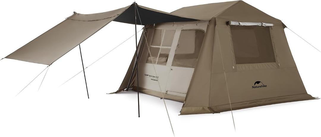 Naturehike Village Instant Tent, Camping Tent with Full Rainfly, Waterproof Large Cabin Tents for Car Camping,4, 4 Person