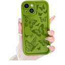 Lovmooful Compatible for iPhone 14 Case Cute Color Butterfly Design for Girls Women Soft TPU More Shockproof Protective Girly for iPhone 14 Case-(Avocado Green) 2