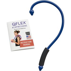 Q-Flex Massage Tool - Self-Massage Stick - Trigger Point Therapy, Muscle Care, Relaxation - Easy-to-Use Massager for Home & Travel - Seen On Shark Tank - Back, Neck, Shoulders, Feet (Blue)