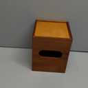 Square Tissue Box Cover with Storage Tray,Acacia Wood Tissue Box Holder for Desktop Nightstand Bathroom Office,Decorative Facial Tissue Cube Box Cover/Organizer for Modern Home Decor (Brown)