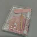 Glamnetic Press On Nails - MaDamn | French Tip Nails, UV Finish Short Pointed Almond Shape, Salon Quality Semi-Transparent Nails in 12 Sizes - 24 Nail Kit with Glue