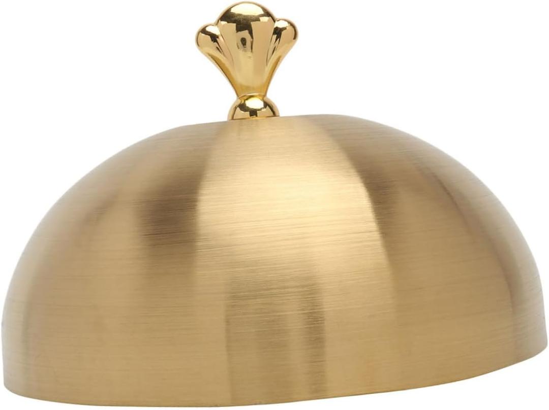Stainless Steel Steak Dome Cover 8.85X8.85X4.33In Food Protective Cloche Plate Cover for Home Kitchen Bbq Party Anti-Splashing Food Fresh-Keeping