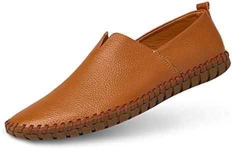 Men's Genuine Leather Loafer Shoes Slip On Soft Walking Driving Shoes Size 10.5