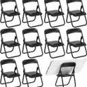TOYANDONA 12Pcs Miniature Folding Chairs 1/6 Scale Dollhouse Decor Foldable Chair Cell Phone Holder Small Desk Stand Model Furniture
