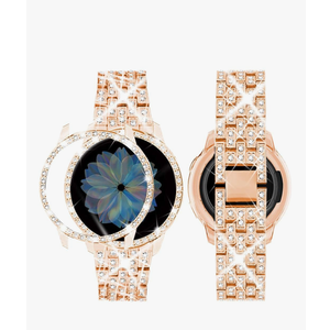SUPOIX Band Case Compatible for Samsung Galaxy Watch FE 40mm 2024/ Galaxy Watch 5/4 40mm 44mm, 20mm Women Bling Replacement Strap&PC Protective Bumper Face Cover for Galaxy Watch 5/4 (Size Optional)