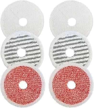 F Flammi 6 Count Mop Replacement Pad Compatible with Bissell SpinWave + Vac Spin Mop (6pack for Spinwave + Vac (Deep Clean))