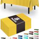 Pureegg Plastic Table Cloth Disposable 8 Pack, 54 x 108 Inch Table Cloths, Easter Party, Decorative Tablecloths, Rectangle, Lemon, Pastel Plastic Cover, Leakproof & Sturdy, Yellow