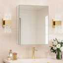 20 x 26 Inch Medicine Cabinet with Mirror,Bathroom Mirror Cabinet with Adjustable Shelves, Aluminum Silver Medicine Cabinets for Bathroom,Recessed or Wall Mounted Medicine Cabinets