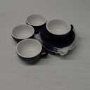 LE TAUCI 8 oz Cappuccino Cups with Saucers, Ceramic Large Coffee Cup for Au Lait, Double shot, Latte, Cafe Mocha, Tea - Set of 4, Ceylon Blue