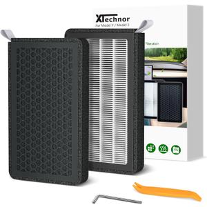 HEPA Air Filter for Model Y Model 3 2016-2026, 2 Pack Cabin Air Filter with Activated Carbon for 2024/2025/2026 Juniper Highland Upgraded Version