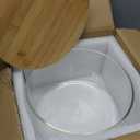 190oz Extra Large Glass Trifle Bowl with Lid, Modern Design Clear Glass Round Dessert Centerpiece Serving Bowl for Laying Ice Cream Cakes, Salad, Fruit, Microwave & Dishwasher Safe