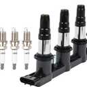 UF620 Ignition Coil Pack & 4504 Iridium Spark Plugs Set of 4 Fits For 2013-2015 Chevy Cruze 2013-2017 Chevy Sonic 2010 Pontiac G3 1.6L 1.8L L4 Replacement for 9091902247 C1646 5C1703 D517C