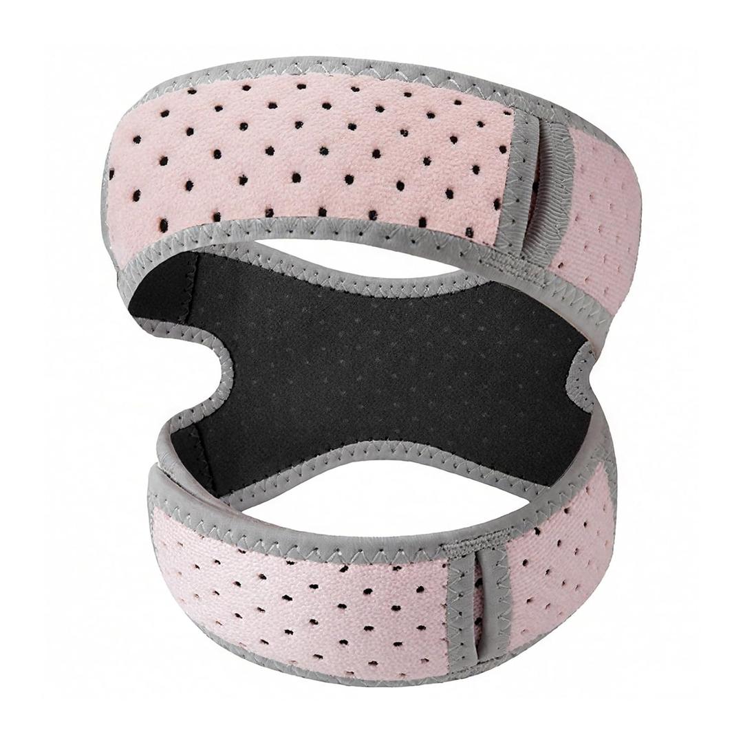Patella Knee Strap for Knee Pain Relief, Adjustable Patellar Tendon Support Band with Dual Silicone Pads for Running, Osgood Schlatter, Jump Rope, Hiking, Basketball (Pink, Regular version)