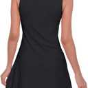 M MOTEEPI Athletic Workout Dress for Women Sleeveless Womens Golf Dress Tennis with Shorts and Pockets (Black, XXL)