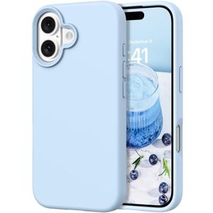 DOMAVER Case for iPhone 17 6.3'' Smooth Liquid Silicone Soft Gel Rubber Microfiber Lining Cushion Cover Shockproof Protective Phone Cases Compatible with iPhone 17 - Light Blue