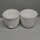 QCQHDU 2 Pack 5.7Inch Orchid Pots with Holes for Repotting, Double-Layer and Self Watering Orchid Pot with Good Air Circulation (White)