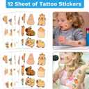 98 PCS Capybara Party Favors, Capybara Temporary Tattoos, Slap Bracelets, Keychains, Stickers, and Badges for Kids Capybara Birthday Party Decorations and Classroom Rewards