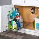 HOLDN STORAGE Two Tier Under Sink Organizers and Storage - Slide Out Cabinet Organizer w/Sliding Drawers for Cabinets 11" Wx21 Dx15H Chrome, Requires 12-1/2 Opening
