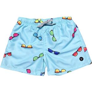 Molokai Mens Swim Trunks Quick Dry Elastic Waist Drawstring (Blue, L)