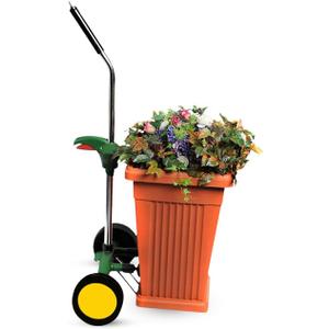 EJWOX Garden Pot Mover with Adjustable Handle - Heavy Duty Plant Dolly Caddy with Sturdy Flat-Free Wheels and Gripping Suction Cups, Max 165 Lbs Weight Capacity