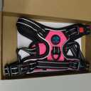 PHOEPET No Pull Dog Harnesses for Small Dogs Reflective Adjustable Front Clip Vest with Handle 2 Metal Rings 3 Buckles [Easy to Put on & Take Off](S, Pink)