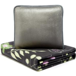 forestfish Portable Travel Blanket Airplane Compact with Bag, Fleece Throw Blanket Cozy Soft for Camping Train 60" x 40", Flower