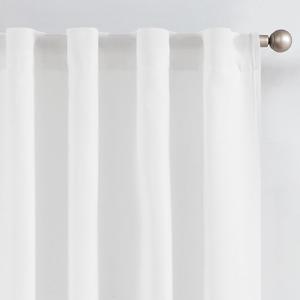 JINCHAN White Linen Curtains with Privacy Lining 96 inch Length Lined Curtains 96 inch Light Filtering Drapes for Living Room Bedroom Neutral Farmhouse Cottage Core Home Office Decor Back Tab 2 Panels