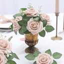 Floroom Artificial Flowers 25pcs Real Looking Nude Foam Fake Roses with Stems for DIY Wedding Bouquets Bridal Shower Centerpieces Floral Arrangements Party Tables Home Decorations
