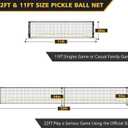 Portable Pickleball Net Set with Wheels, Regulation Size 22 FT & Half Court 11 FT, Steady Metal Frame Pickle Ball Net Set System with Carry Bag for Backyards, Driveways, and Garages