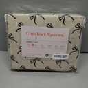 Comfort Spaces 100% Cotton Sheets Twin XL, Breathable, Naturally Cool Cotton Sheets, Cotton Bed Sheets with 12" Elastic Pocket Fits up to 14" Mattress, All Seasons Sheet Set, Bow Black/Taupe 3 Piece