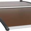 VEVOR 40" x 40" UPF 50+ Polycarbonate Window Door Awning Canopy, Modern Style, Brown Board & Black Bracket, Front Door Overhang Awning