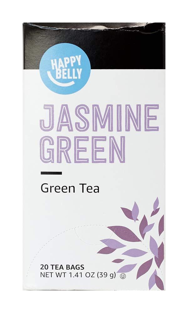 Amazon Brand - Happy Belly Jasmine Green Tea Bags, 20 Count (EXP 12/10/26)