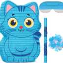 Crtiin Kpop Piñata Kpop Music Party Decorations Blue Cat Piñata with Bat Blindfold for Fan Meeting Anime Theme Birthday Party Decorations Outdoor Activity 16.5'' x 12.6'' x 3.1''(K Pop)
