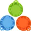 3 Pack Pet Food Can Covers Universal Can Lids Safe/Silicone Dog&Cat Food Can Lid Covers (green+blue+orange)