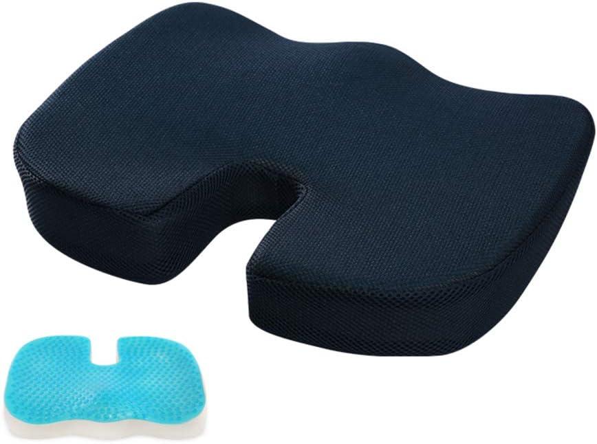 Gel Comfortable Orthopedic Support Seat Cushion,Ergonomic Pain Relief Coccyx Chair Cushion,for Chair Dark Blue