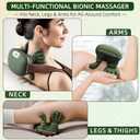Neck Massager with Heat, Bionic Portable Shiatsu Neck and Back Massager, Electric Shoulder Massagers with Fingers for Pain Relief Deep Tissue, Simulated Human Hand Design 4D Kneading, Green