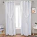 Unistar Curtains for The bathroom or Window of Velour Fabric 2 Pack Size size 54x80 ,1.4x2 8Ft 