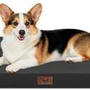 Tail Stories Outdoor Orthopedic Dog Bed, Waterproof Dog Bed for Large Dogs 36x27 Inch, Egg Crate Foam Pet Mat with Washable Removable Oxford Cooling Cover, Black