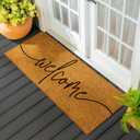 Evergreen Nature Coir Doormat, 2'x5' Large Welcome Mats for Double Doors, Outdoor Indoor Entrance Rug, Non-Slip Front Door Mat for Outside Porch Patio (Coastal Welcome, 60"x24")