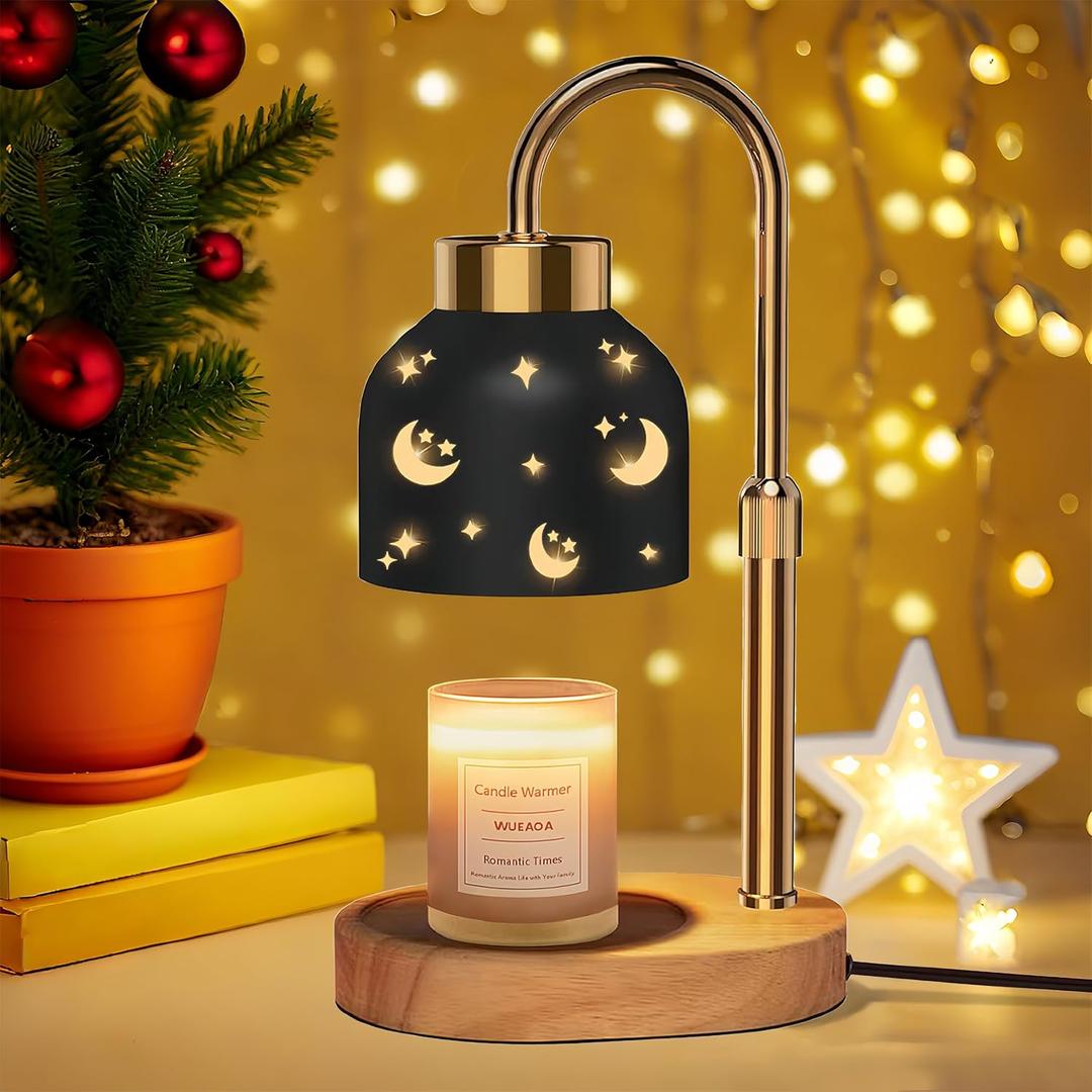 Candle Warmer Lamp with Timer, Black - Wax Melt Warmer, Adjustable Height, Ideal for Jar Candles, Perfect House Warming Gift for Women on Christmas
