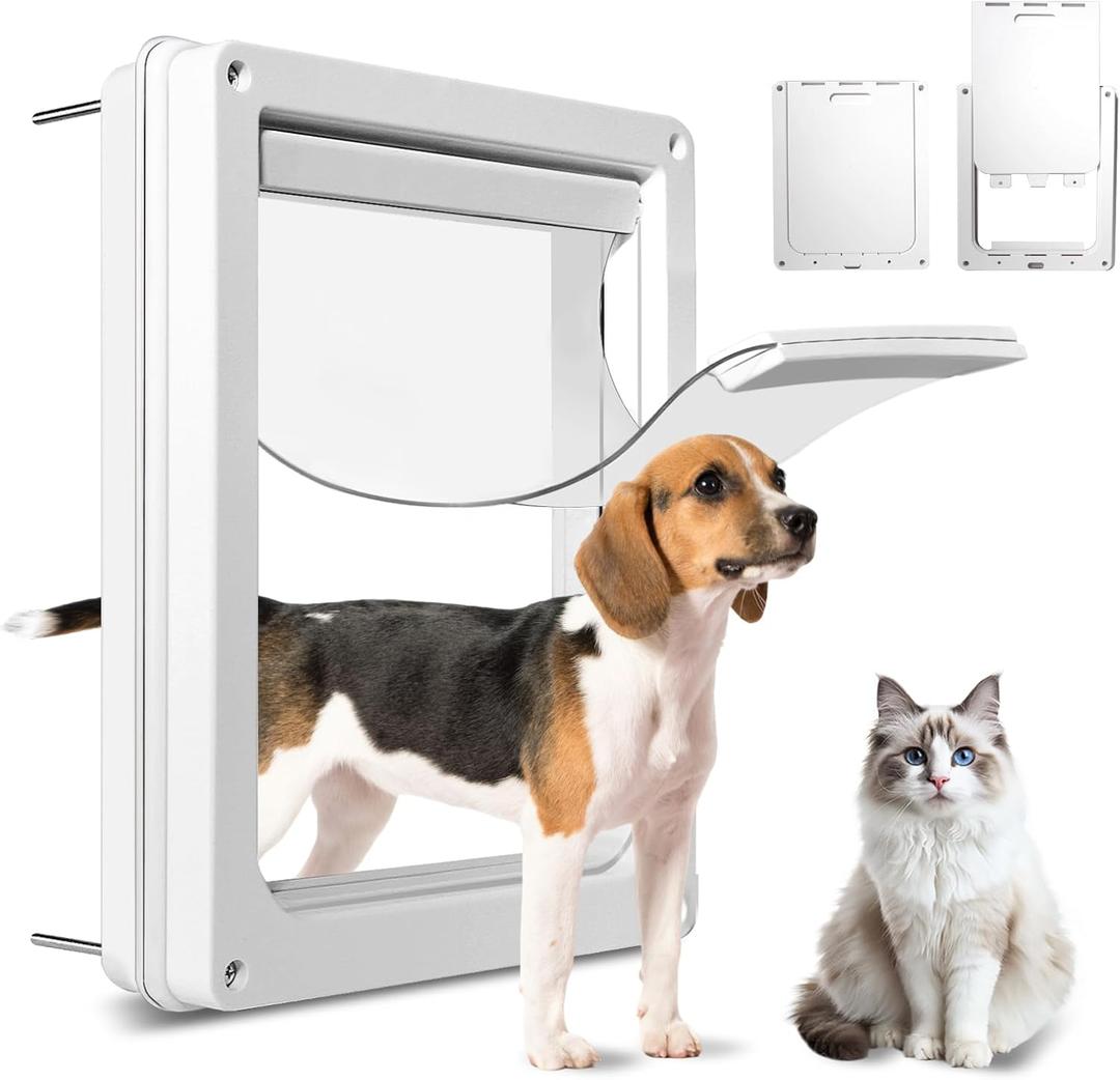 Never Rust Plastic Dog Door with Soft Clear Magnetic Flap and Snap-in Closing Panel, 15x18'' 2-Way Locking Pet Door for Doors and Walls up to 2.17'' Thick, Weatherproof Cat Door, Easy to Install (L) Never Rust Plastic Dog Door with Soft Clear Magnetic Flap and Snap-in Closing Panel, 15x18'' 2-Way Locking Pet Door for Doors and Walls up to 2.17'' Thick, Weatherproof Cat Door, Easy to Install (L)